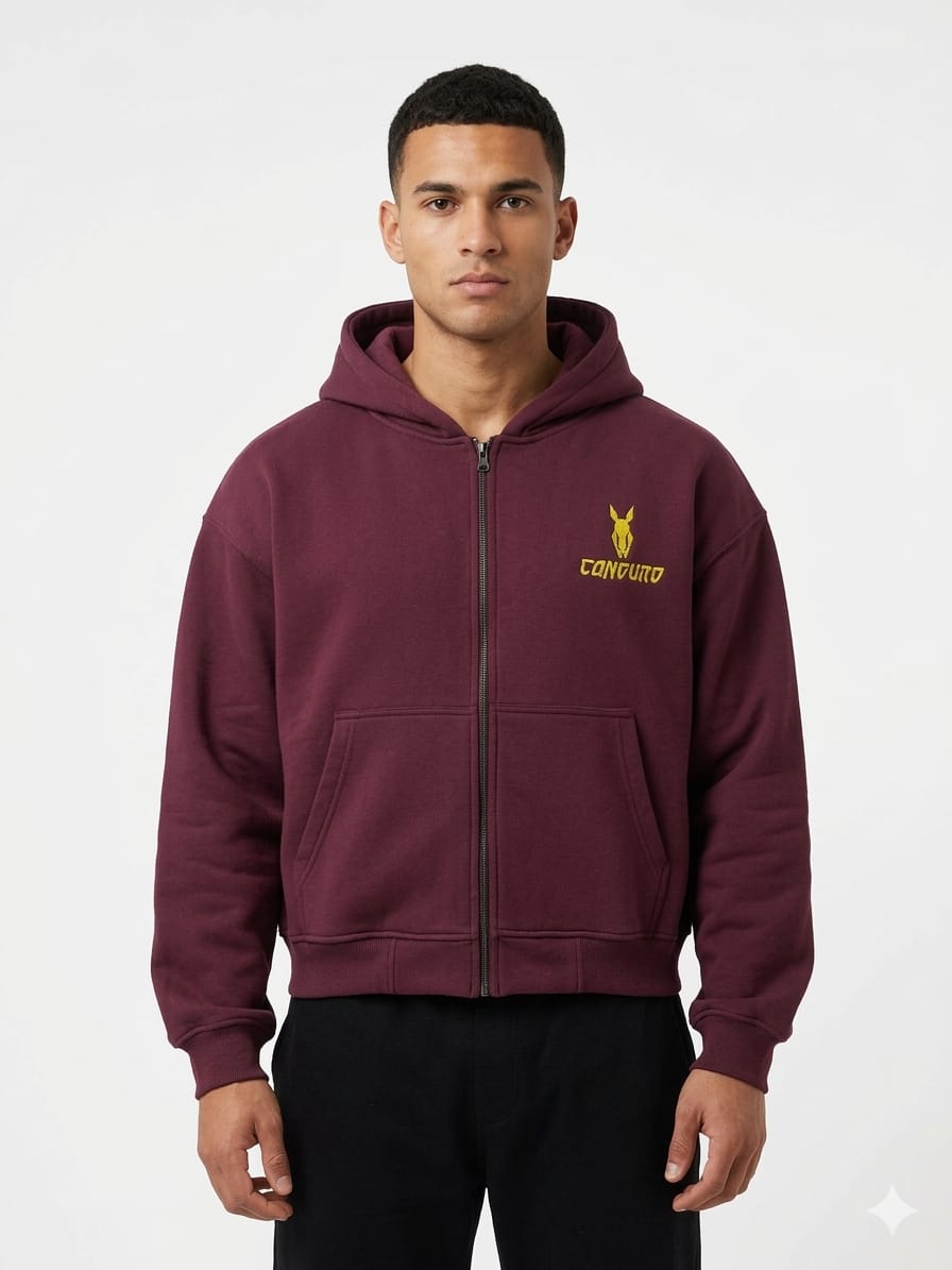 Canguro Heritage Double Zip – Burgundy Gold